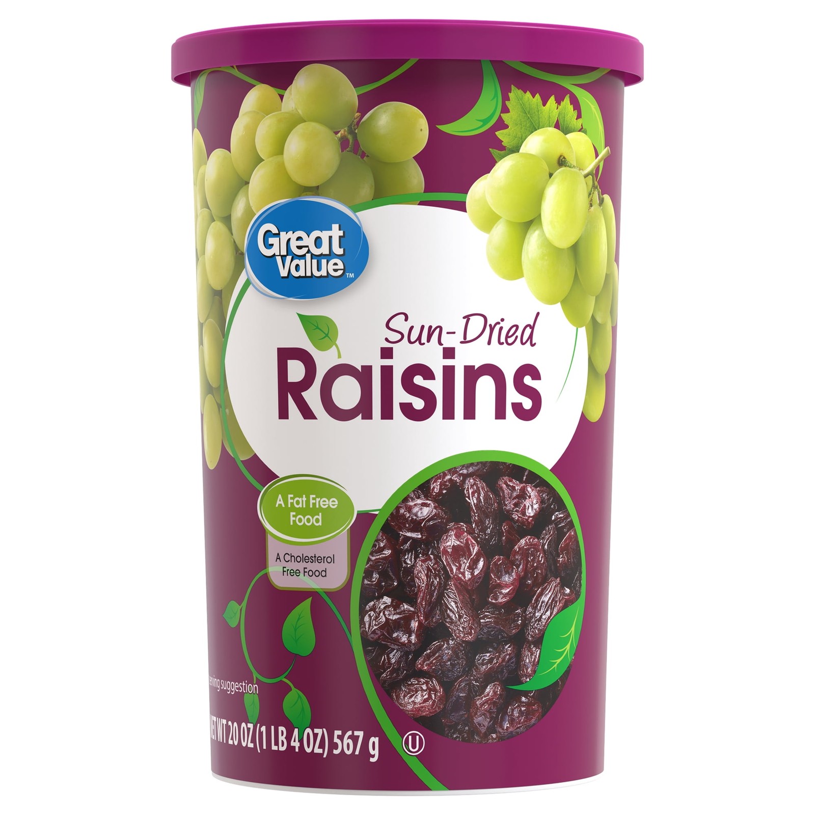 (2 pack) Great Value Sun-Dried Raisins Canister, 20 oz (1lb 4oz) 567g gallery