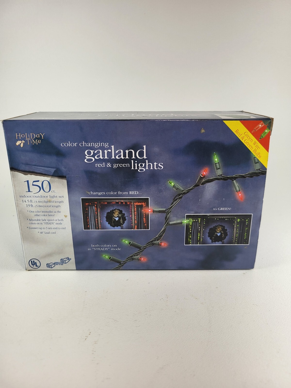 Holiday Time Color Changing Red & Green Garland Lights 19' 150 Indoor/outdoor gallery
