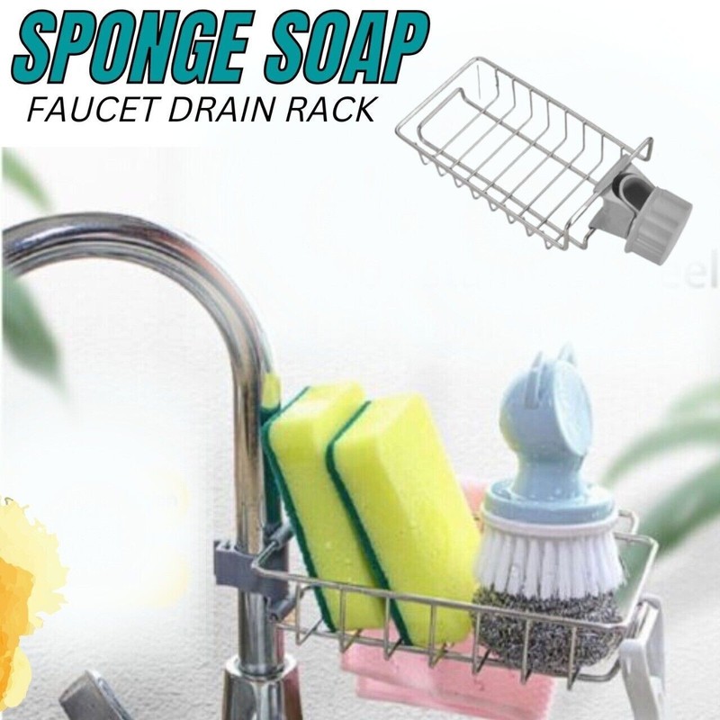 Drain Rack Storage Holder Shelf-Kitchen Sink Faucet Sponge Soap Cloth US TIKA gallery