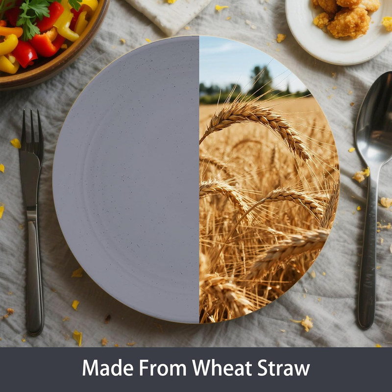 16pc Wheat Straw Dinnerware Set Plates Bowls Cups Microwave Safe for 4 gallery