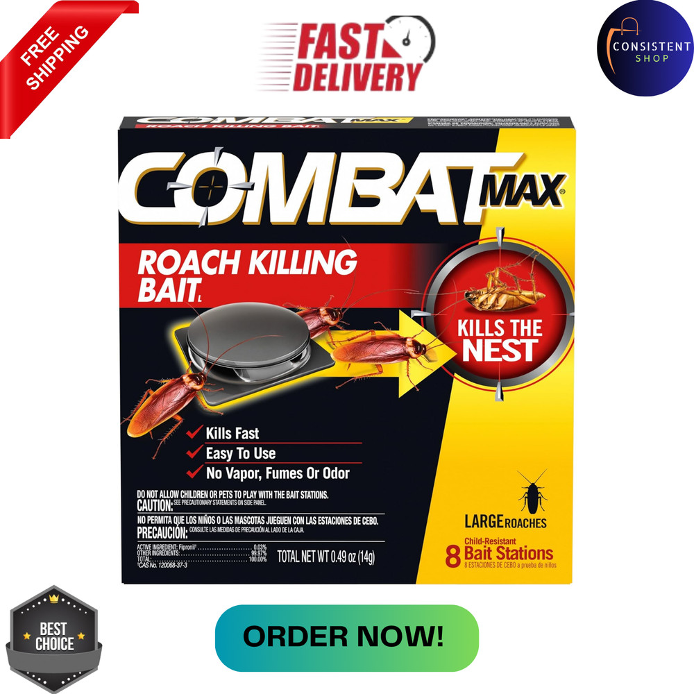Combat Max Large Roach Killing Bait, 8 count (Pack of 1)