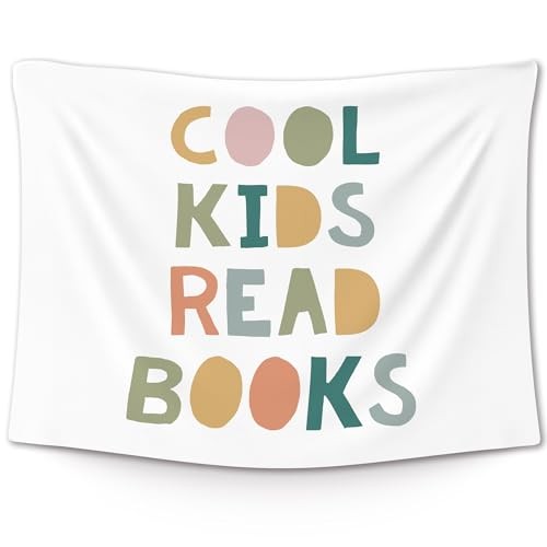 XLDLIOO Cool Kids Read Books Wall Tapestry, Boho Classroom Wall 40"L x 30"W kid gallery