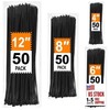 Zip Ties Assorted Sizes 4+6+8+12 inch, 200 Pack, Black 4+6+8+12 (200 Pack) gallery