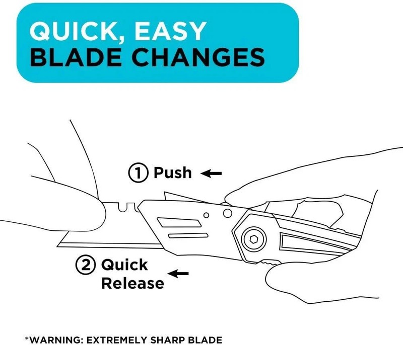 Black + Decker Folding Utility Knife w/Blade Storage BDHT10002 Brand New gallery
