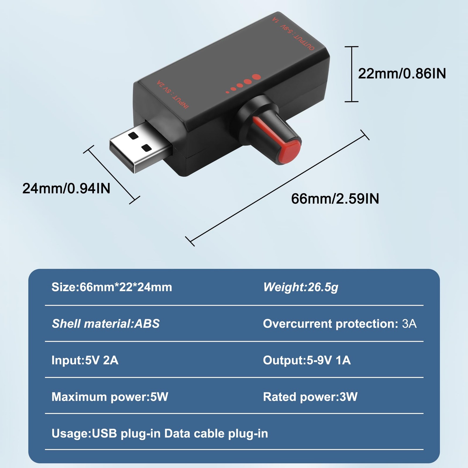 MEIRIYFA USB Fan Governor - Stepless Speed Control Regulator 5V 2A Type Black gallery