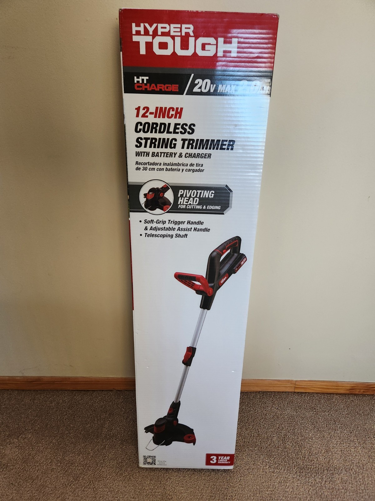 Hyper Tough 20V Max 12" Cordless String Trimmer w Battery & Charger BNIB gallery