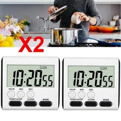 Large LCD Digital Kitchen Cooking Timer Count Down Up Clock Loud Alarm Magnetic