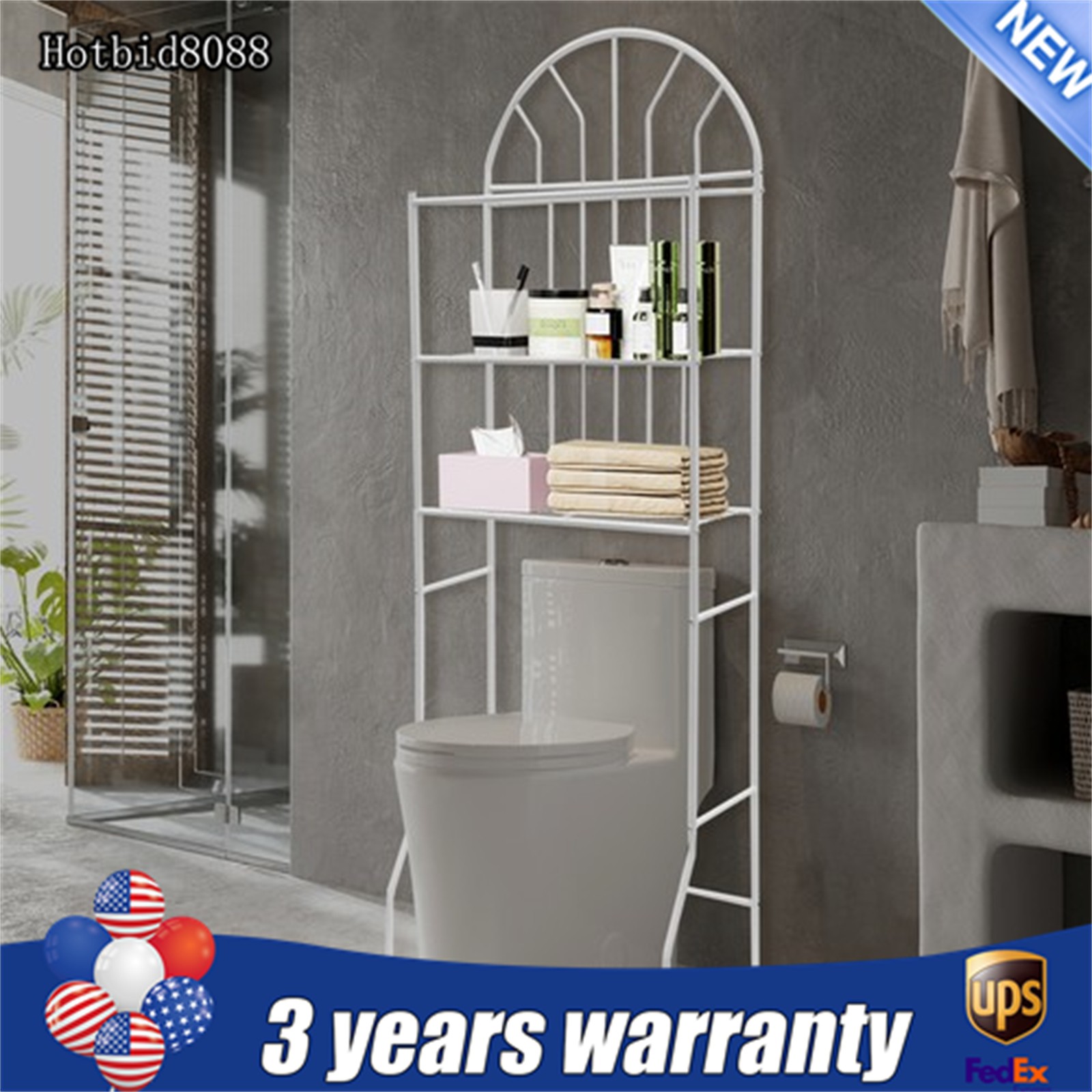 Over The Toilet Storage Rack Cabinet Organizer Shelf Bathroom Space Saver 3 Tier gallery