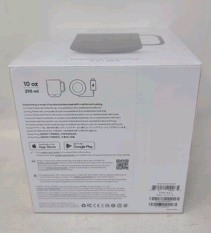 Ember Temperature Control Smart Mug 2 - 10oz Black App Enabled Heated Coffee Cup gallery