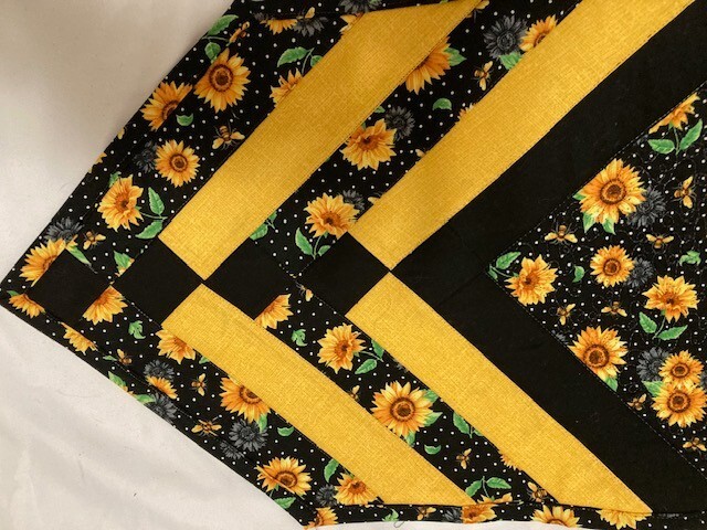 Spring,Summer, Fall "Bees and Sunflowers "Quilted Table Runner 13 x36 in Var.2 gallery