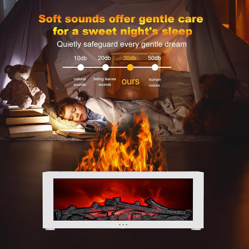 Essential Oil Diffuser 7 Colors Fireplace Fire Flame Aromatherapy Diffuser 150ml gallery