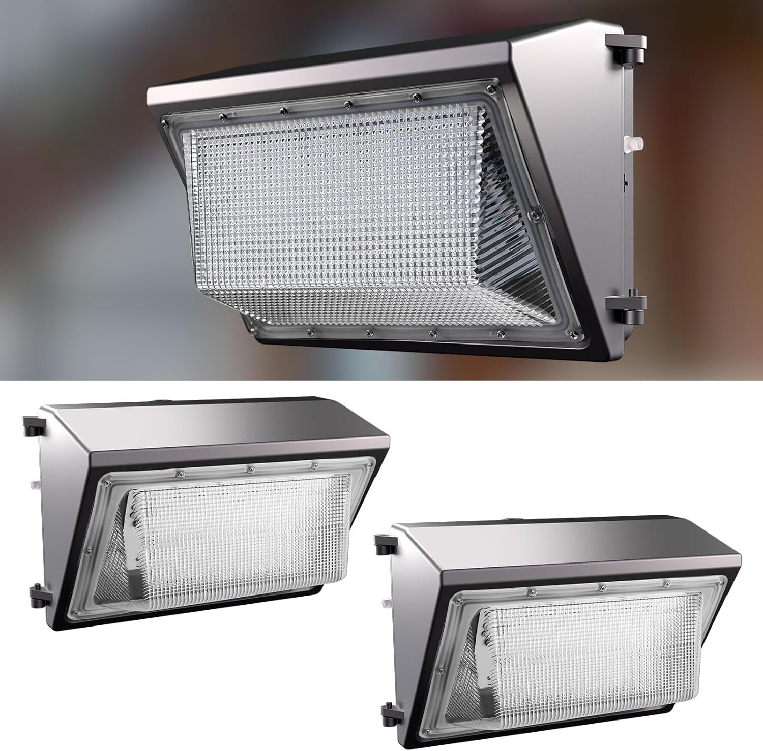 Lightdot 2 Pack 200W LED Wall Pack Lights 100-277v Dusk to Dawn with Photocell gallery