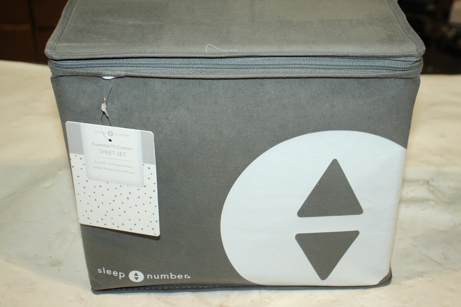 Sleep Number Essential Fit Cotton Sheet Set Blue Dot Print Split King gallery