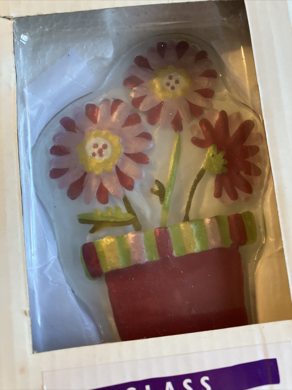 Spring Daisy Glass Fusion Night Light Pink Green Lori Siebert Silvestri Demdaco gallery