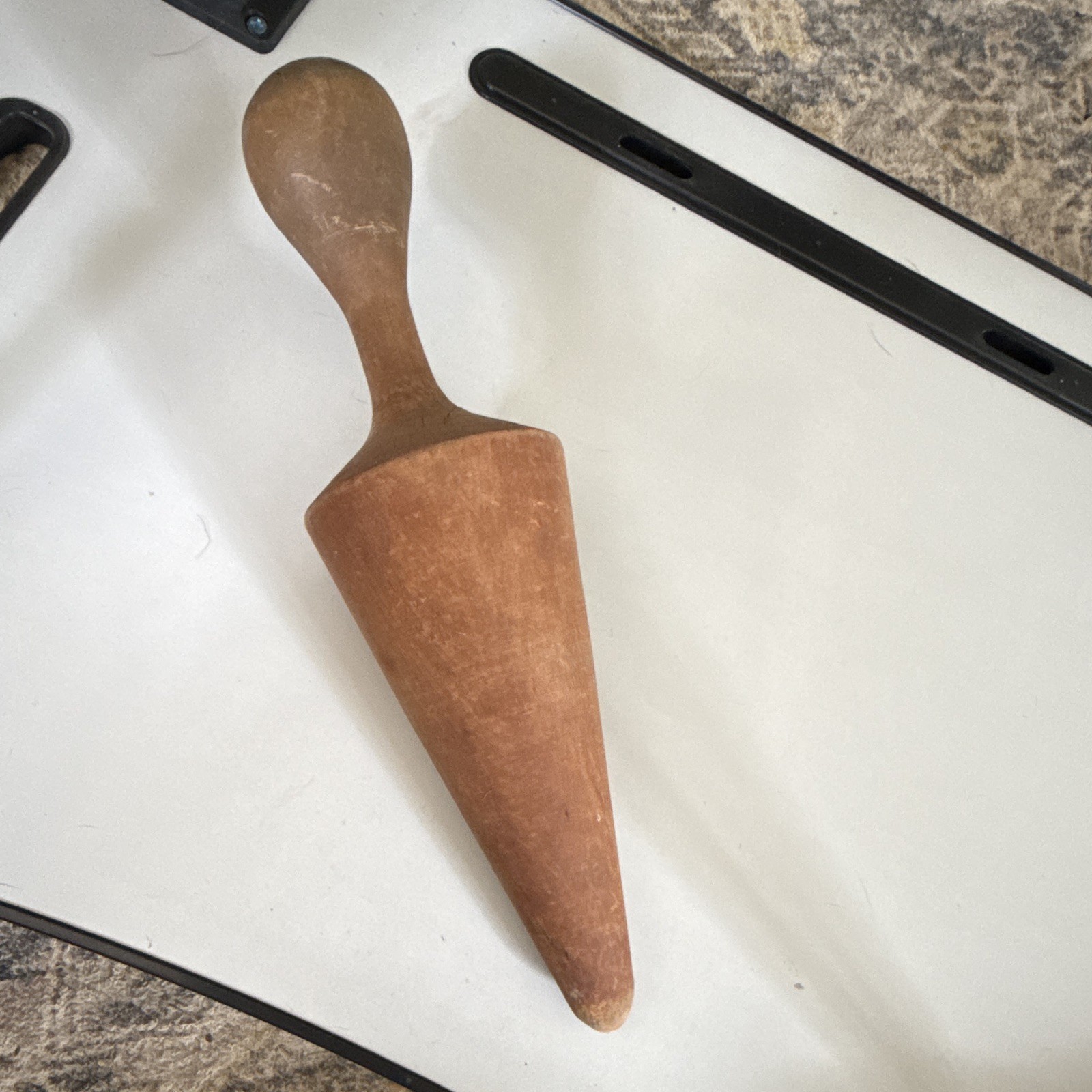 Handmade Wood Pestle, Medium Brown Solid/Plain, 11 in Tall, 6 in Diameter gallery