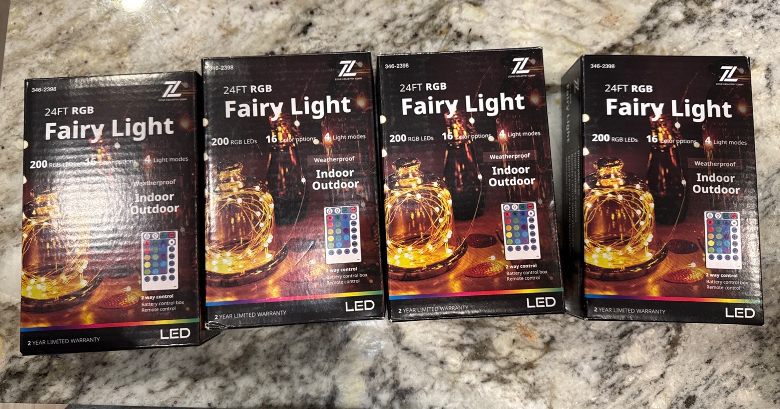 Zone Industry Corp 24ft Battery Operated Fairy Lights Indoor Outdoor, 4 boxes gallery