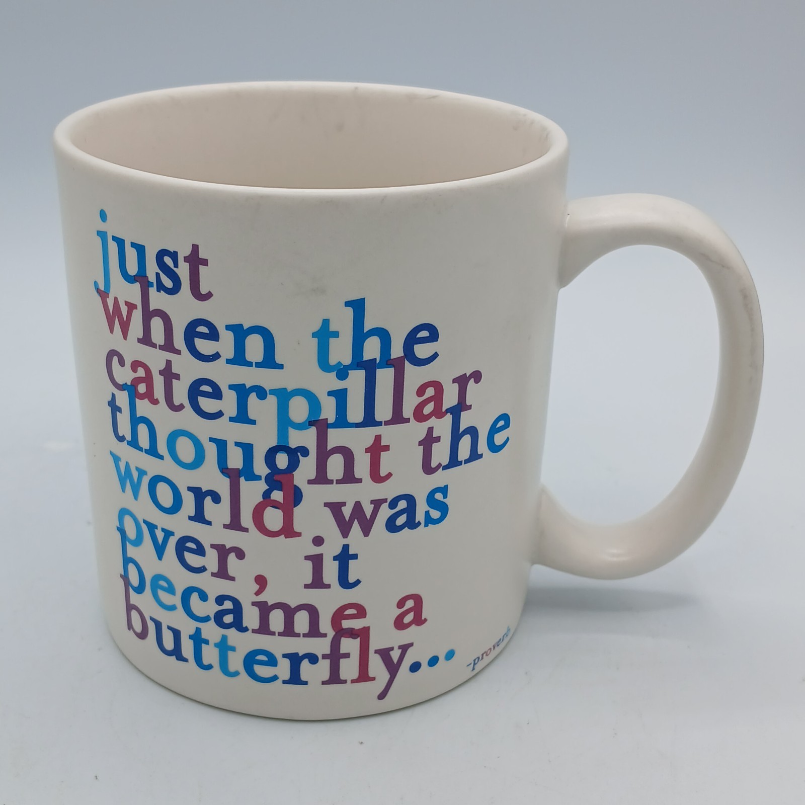 Quotable Mug 2010 Caterpillar Butterfly Proverb 16 Oz GD54 gallery