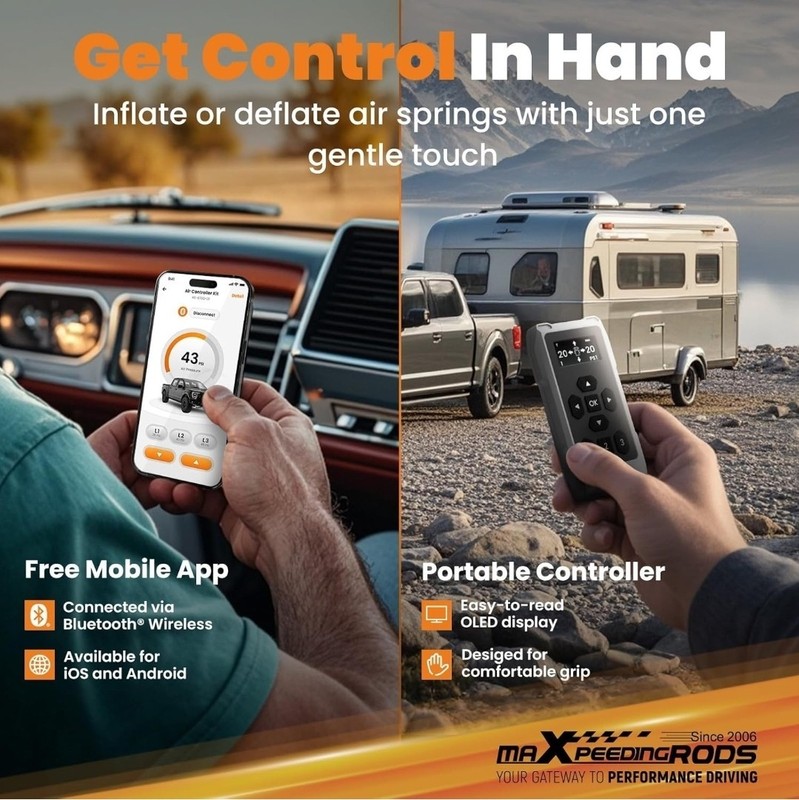 maXpeedingrods Wireless On Board Air Compressor App and Remote Contrl 120 PSI gallery