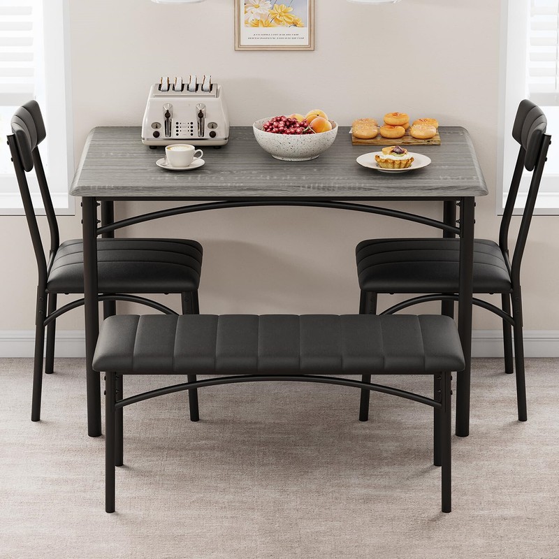 🎱Dining Table Set for 4 Kitchen Table W/Upholstered Chairs and Bench Rectangula gallery