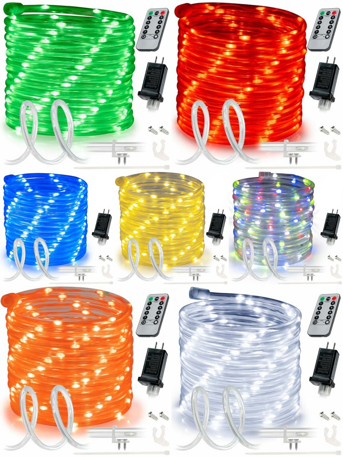 Open Box 8-Mode LED Rope Light Outdoor Waterproof 10' 20' 25' 50' 100' 150' ft gallery
