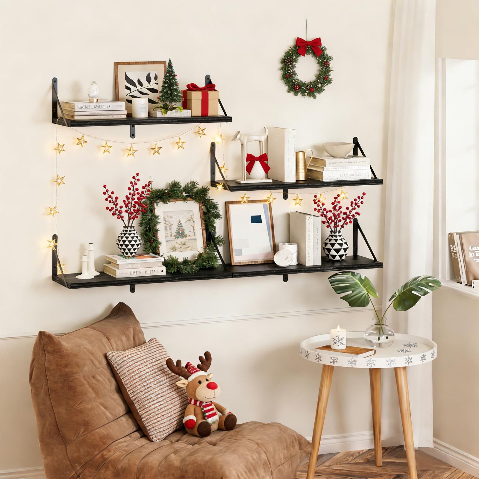 Floating Shelves for Wall, 16 Inch Long Wood Floating Shelves Set of 3, Wall ... gallery