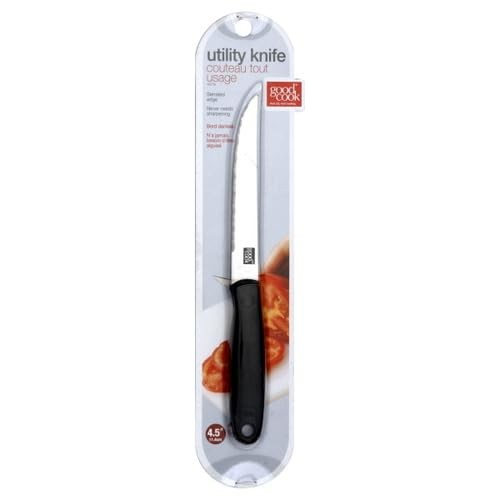 Goodcook 4.5-Inch Serrated Utility Kitchen Knife, silver/black gallery