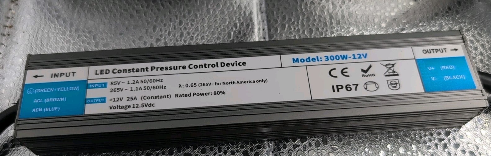 LED Driver 300 Watts Waterproof IP67 Power Supply 85V-265V AC to 12V gallery