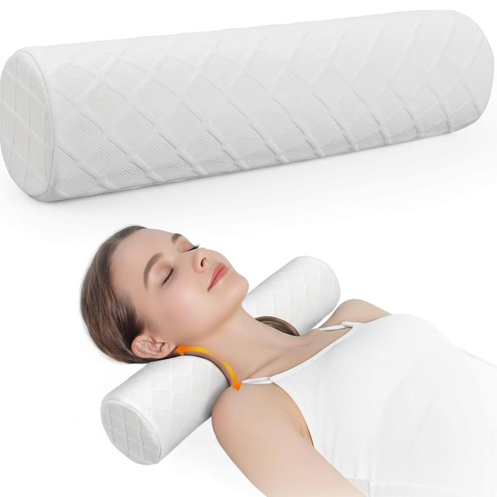 Cervical Memory Foam Neck Roll Pillow Support Pillows for Sleeping 3.1in H Sm... gallery