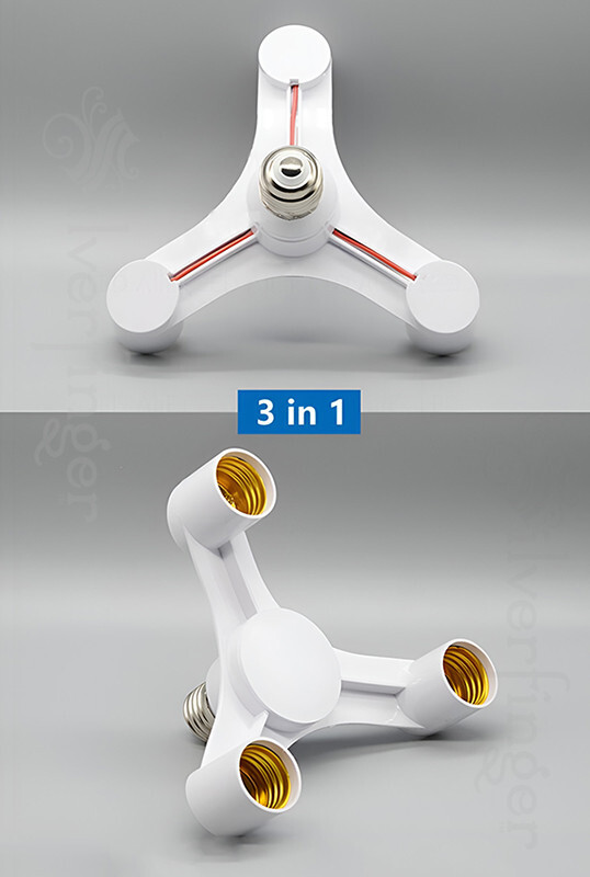 3—1 Ceiling Light Bulb Fixture Lamp Socket Splitter Electrical Converter Adapter gallery