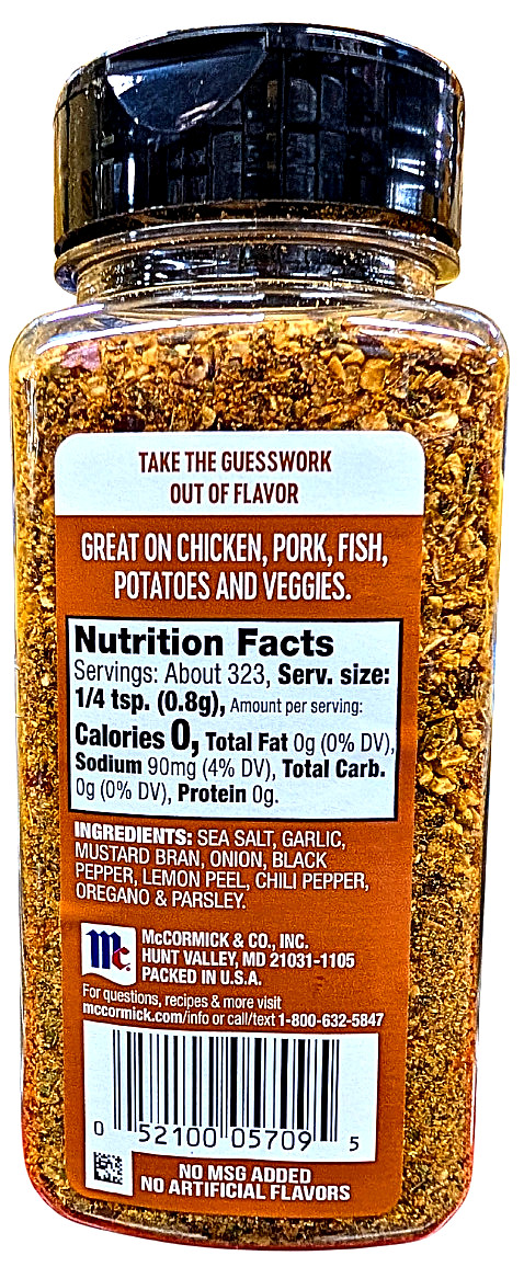 McCormick All Purpose Garlic Onion Black Pepper Sea Salt 9.12 Oz EXP 06/2027 gallery