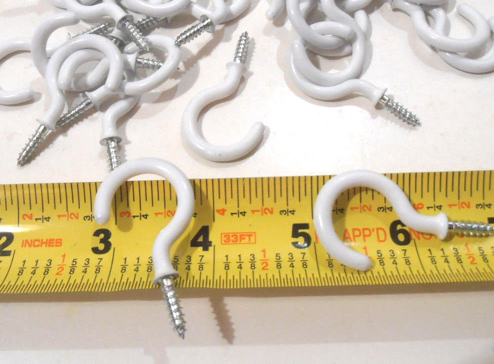 CUP HOOKS 12 Pcs Utility 1-1/4" inch Steel Screw Mount Plant Hanger with Coating gallery