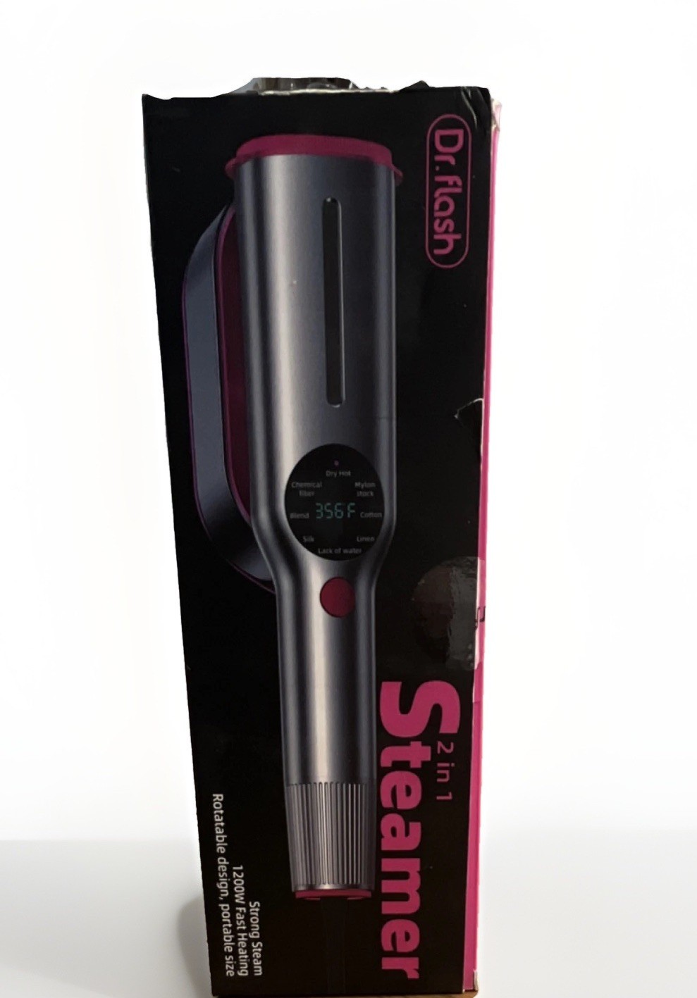 Dr.flash Steamer 1200W Strong Steam Fast Heating Rotatable Silver Pink gallery