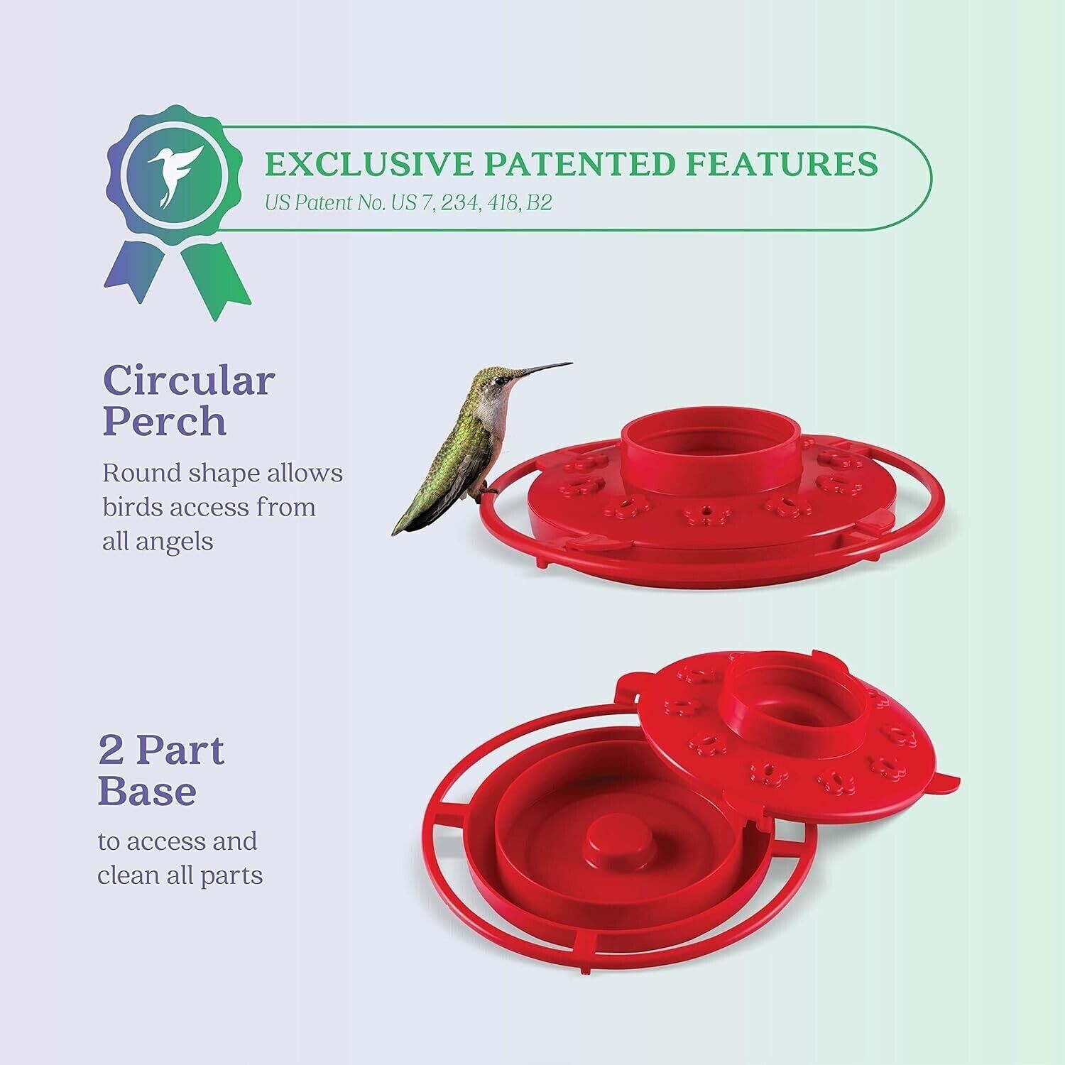 FIRST NATURE HUMMINGBIRD FEEDER 32 OZ WIDE MOUTH #3055 EASY CLEAN - MADE IN USA gallery
