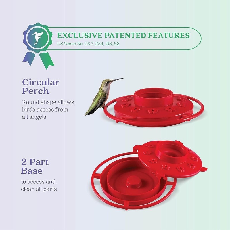 FIRST NATURE HUMMINGBIRD FEEDER 32 OZ WIDE MOUTH #3055 EASY CLEAN - MADE IN USA gallery