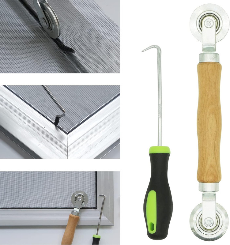 Screen Repair Kit - Screen Roller Tool with Bearing, Screen Retainer Spline(32Ft gallery