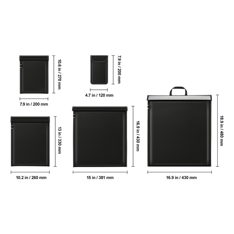 VEVOR Faraday Bag 4 Pack Signal Blocking Holder for Laptop Tablet Phone Radio XL gallery