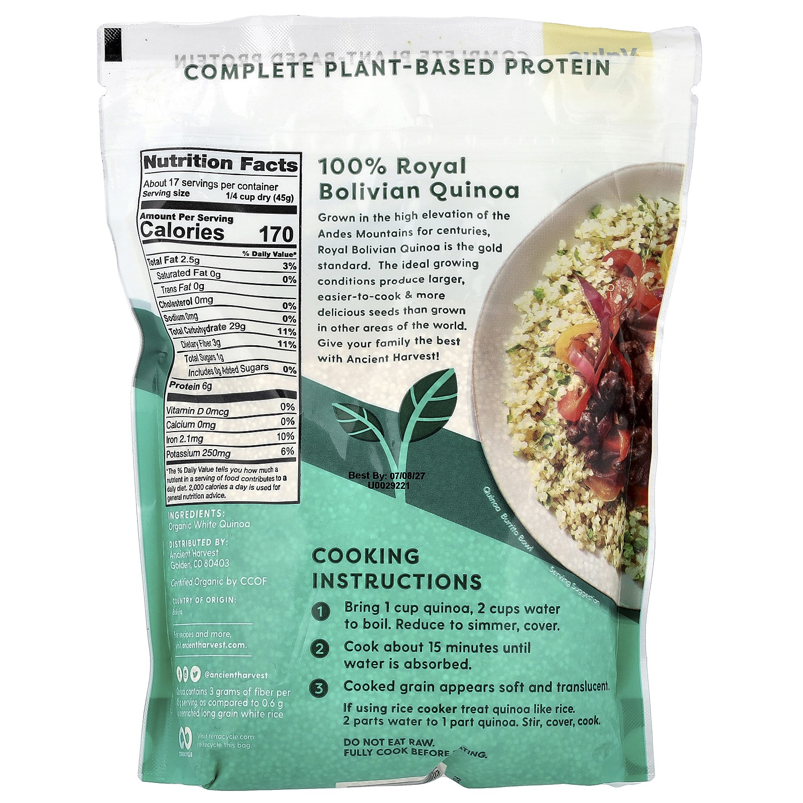 Washed & Rinsed Organic Quinoa, Traditional Quinoa, 27 oz (765 g) gallery