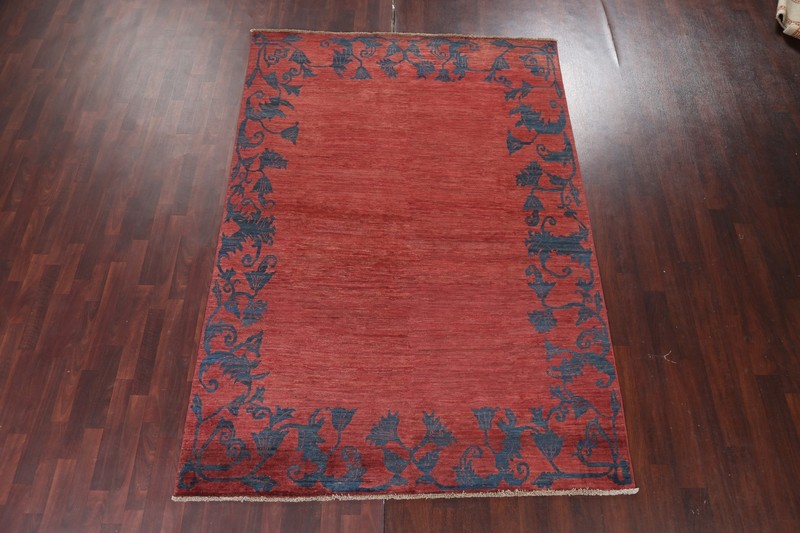 Bordered Gabbeh Kashkoli Hand-knotted Oriental Area Rug 7'x10' Wool Red Carpet gallery