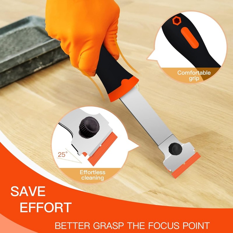 Razor Blade Scraper, Long Handled Scraper Tool with 10 Extra Replacement Blades, gallery