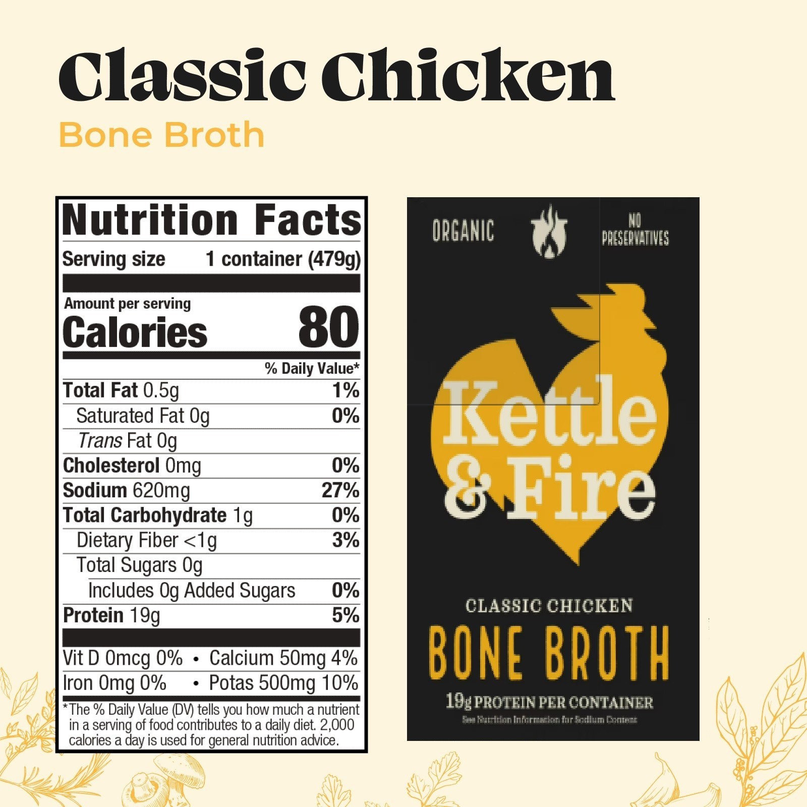 Kettle & Fire Chicken Bone Broth, 16.9 oz gallery