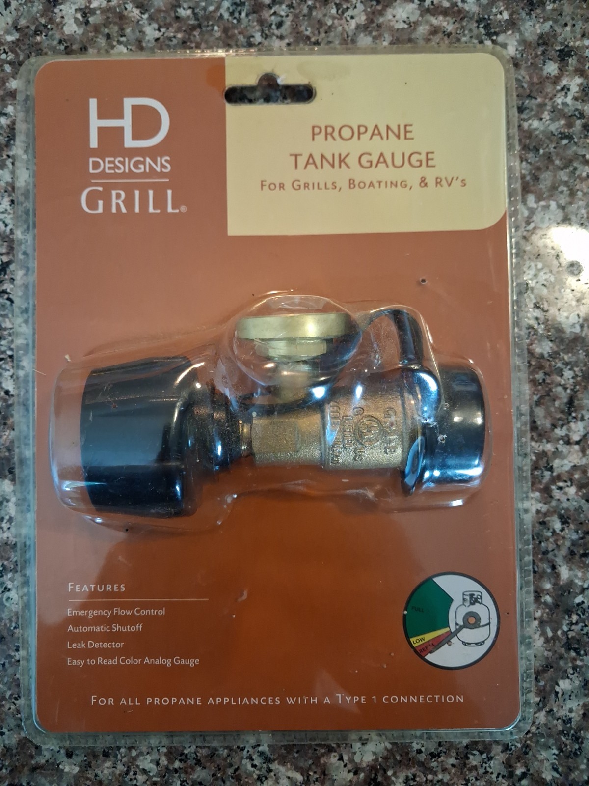 HD Designs Propane Tank Gauge For GRILL, W Automatic Shutoff Leak Detector NEW gallery
