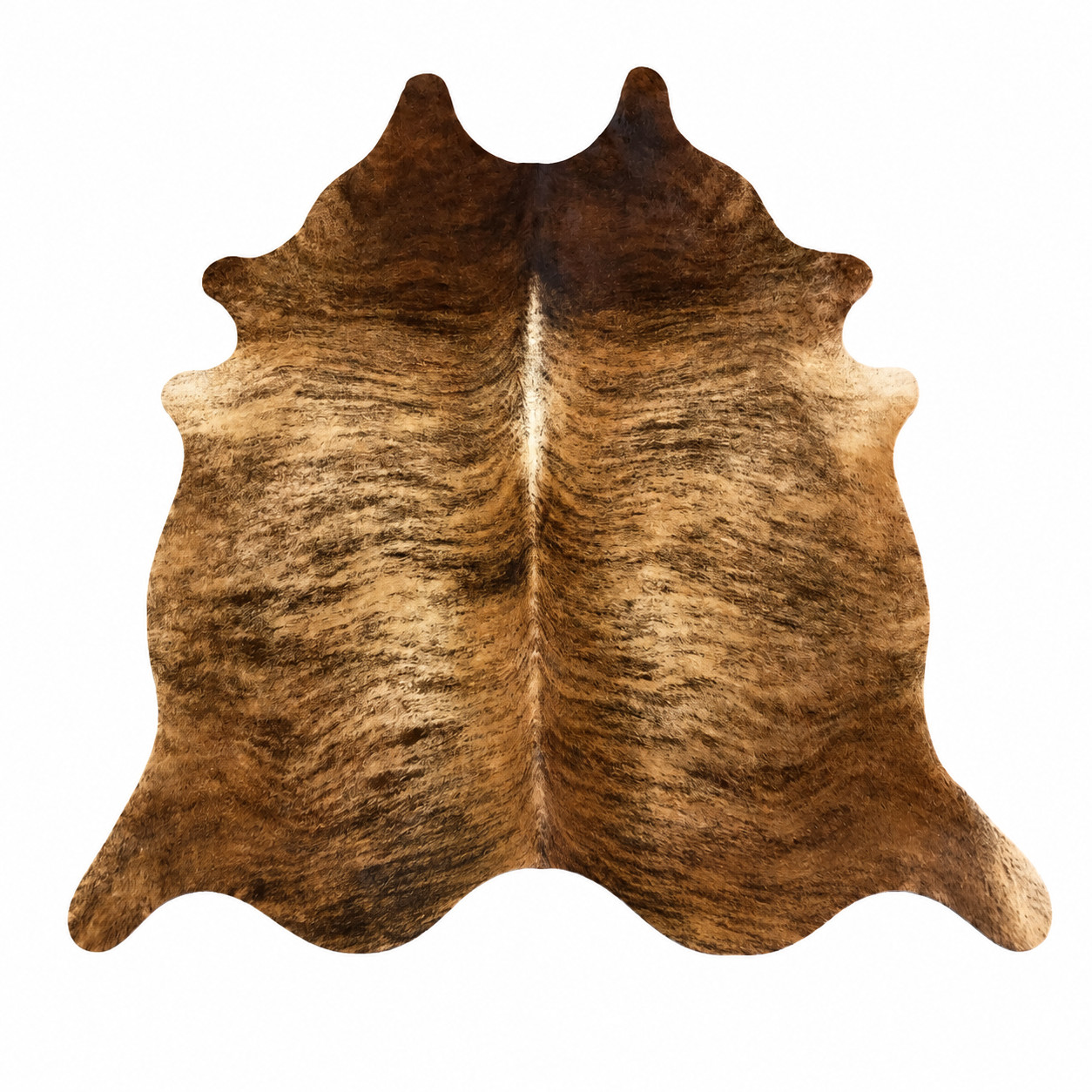 Picture - Real Cowhide Rug Brindle - Size 6x6-7 ft gallery