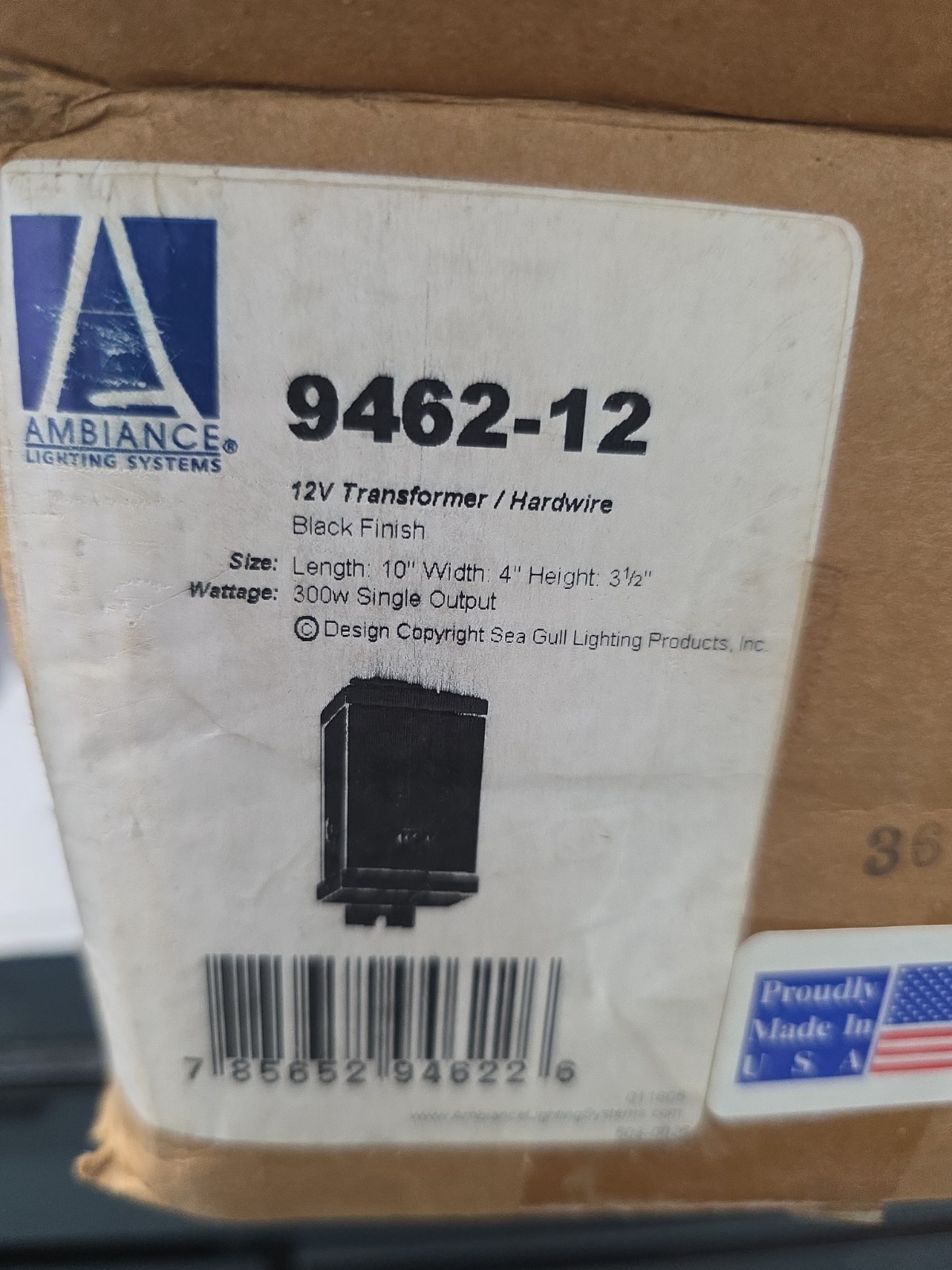 9462-12 Sea Gull Lighting Transformer Input 120Vac 2.5A Output 12Vac 25A 300W gallery