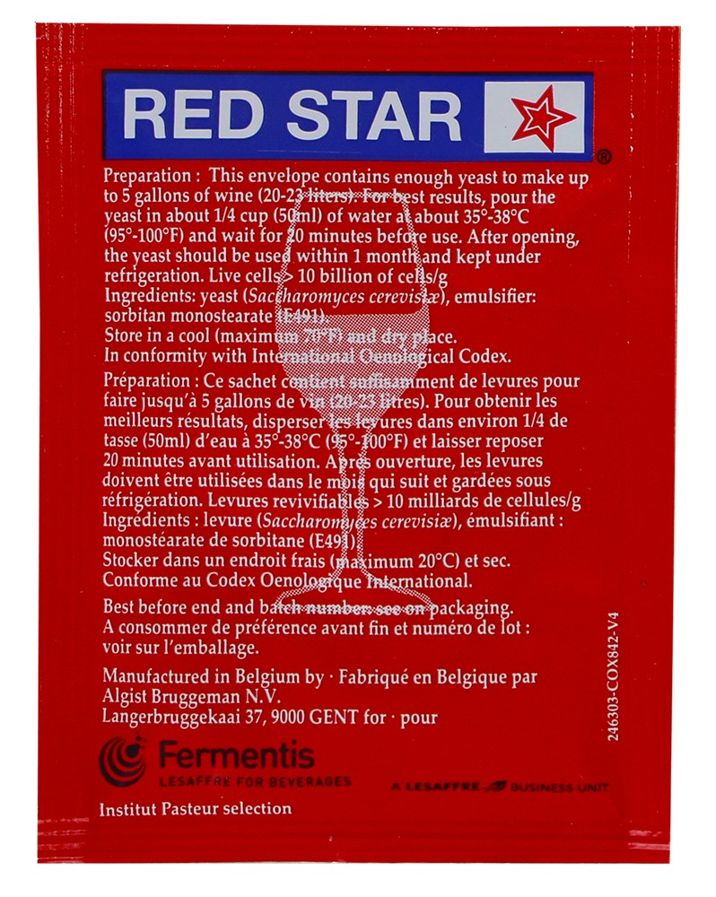 Red Star Premier Rouge formerly Pasteur Red Dried Wine Yeast (10 Packets) gallery