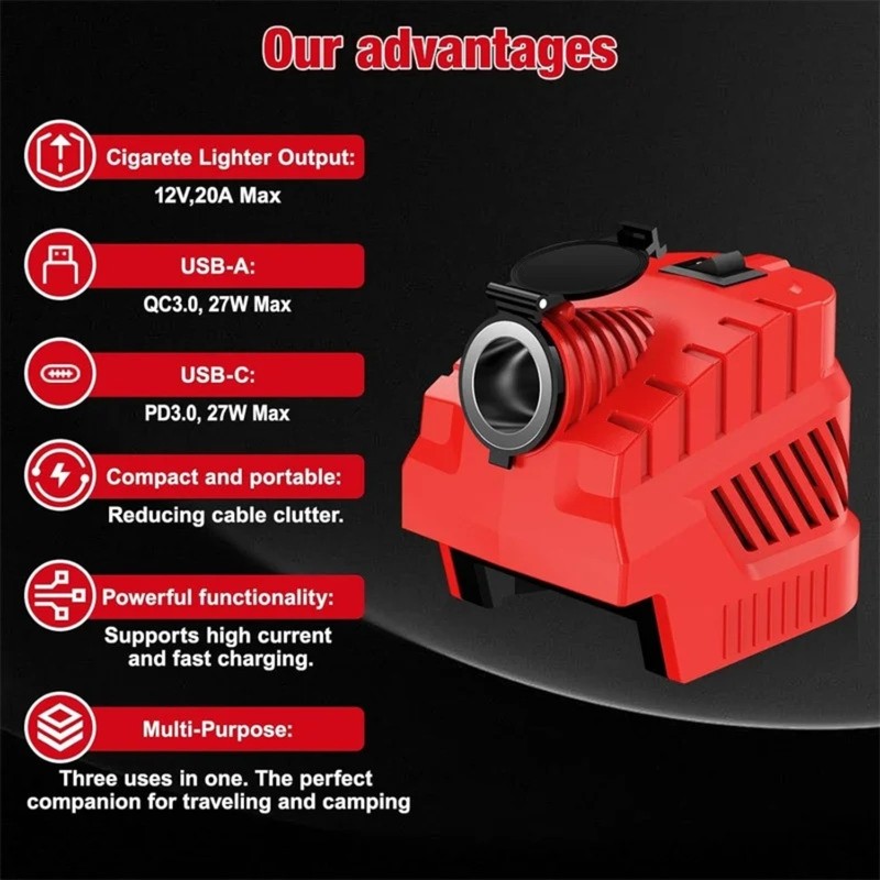 Step Down Converter for Milwaukee 18V with 240W Car Cigarette Lighter Socket gallery
