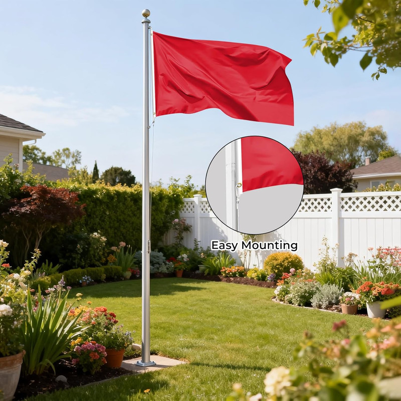 Red Flag 3X5 FT, Polyester Blank Flag with Canvas Header & Brass Grommets, Doubl gallery