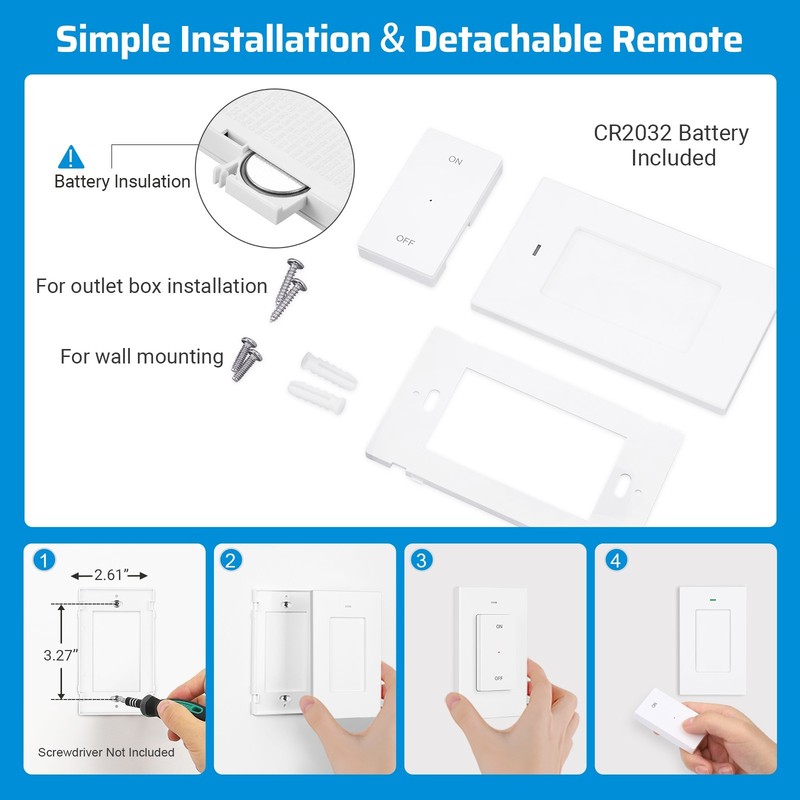 DEWENWILS Remote Control Outlet, Wireless Light Switch Compact Design, Programma gallery