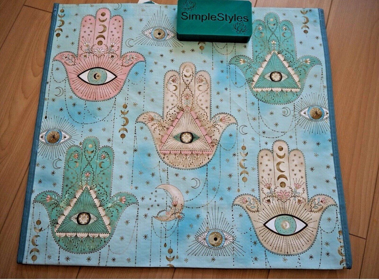 Hamsa Evil Eye Protection Reusable Shopping Market Large Durable Gift Bag NWT gallery