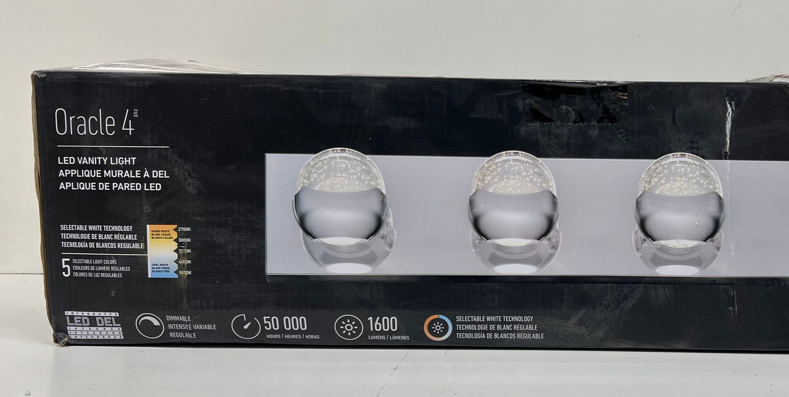 Artika Oracle 27 in. 4-Light Chrome LED Vanity Light 5 CCT Light Bar New Other gallery