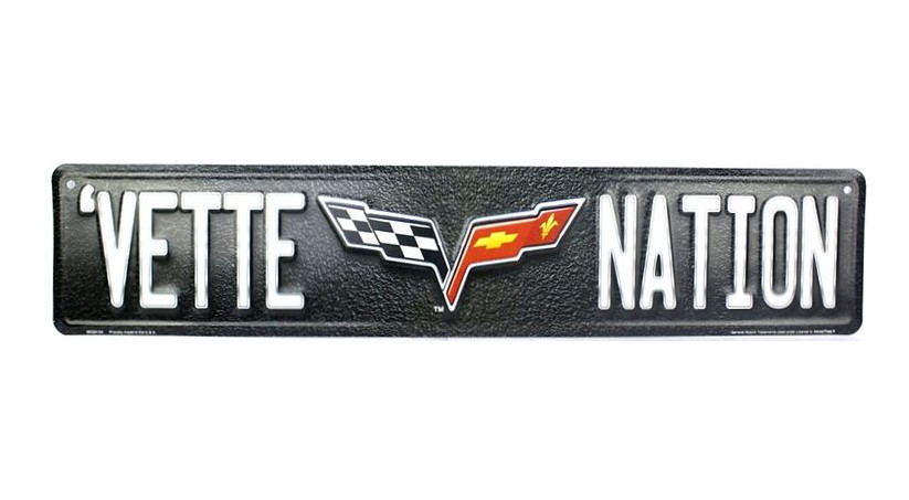 'Vette Nation' Chevroltet Chevy Corvette Aluminum Wall Man Cave Sign gallery